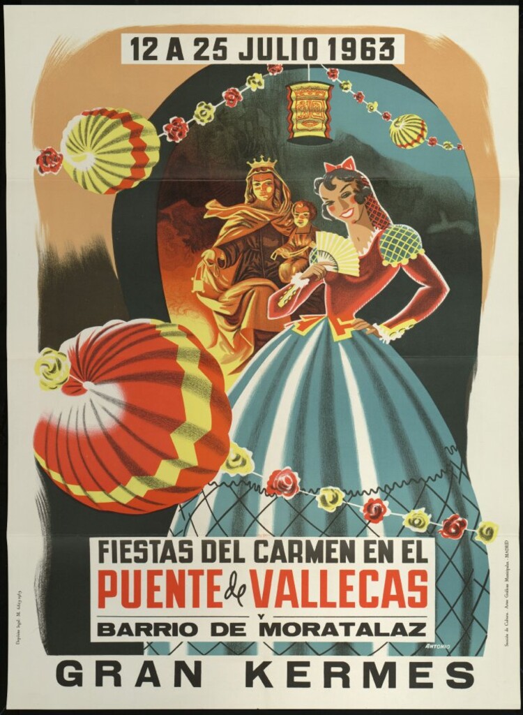 Miniatura de Fiestas del Carmen en el Puente de Vallecas y Barrio de Moratalaz. Gran Kermes. 11 a 25 de julio 1963
