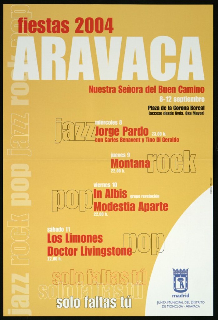 Miniatura de Fiestas 2004 Aravaca. Nuestra Señora del buen camino. 8-12 septiembre. Plaza de la corona boreal. (Programa)