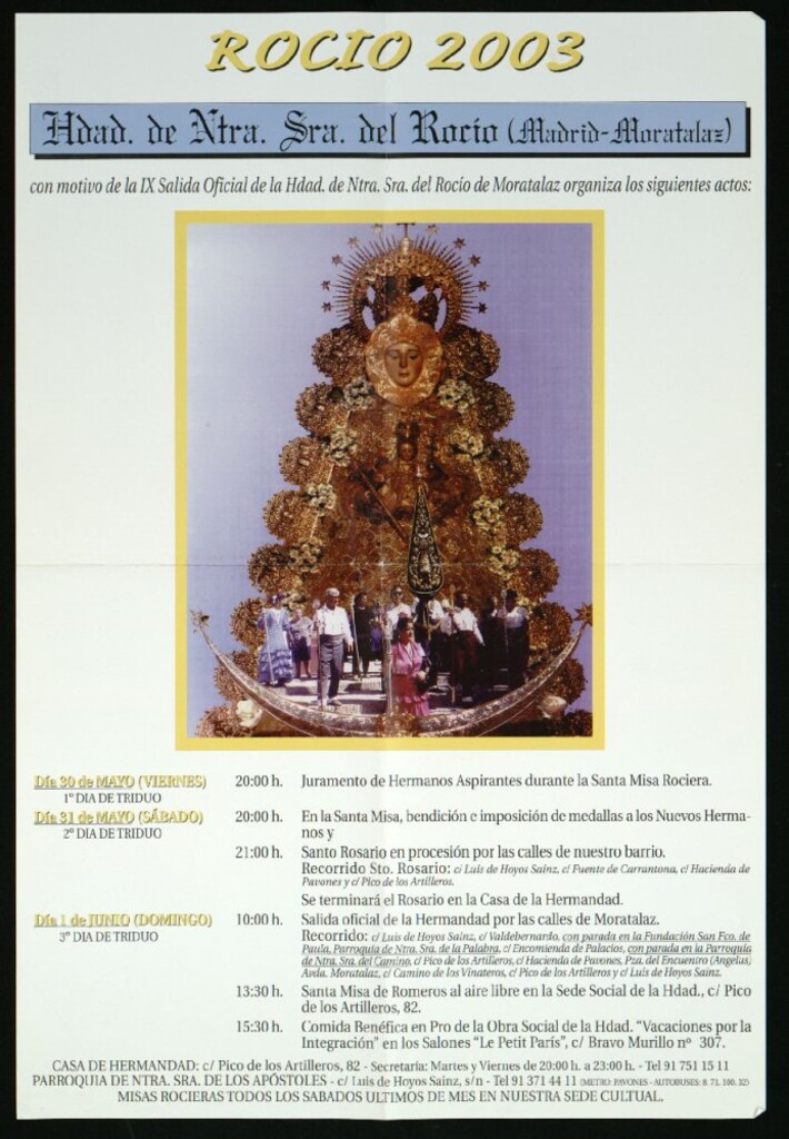 Miniatura de Rocío 2003. Hermandad de Ntra. Sra. Del Rocío (Madrid-Moratalaz). Programa