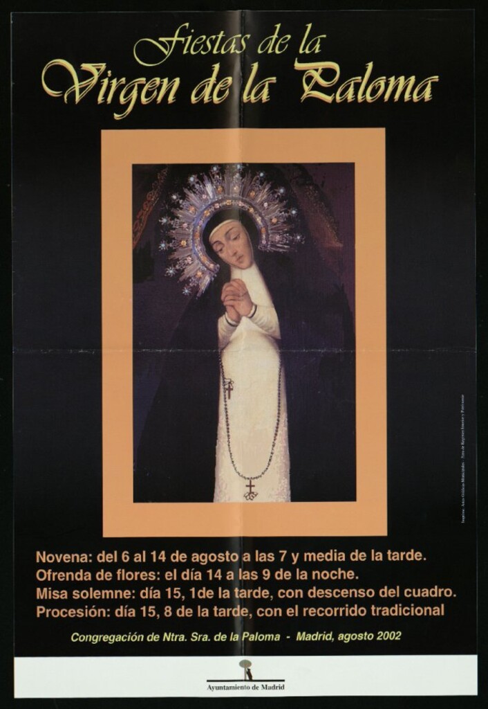 Miniatura de Fiestas de la Virgen de la Paloma. (Programa). Madrid agosto 2002. Congregación de nuestra Señora de la Paloma.