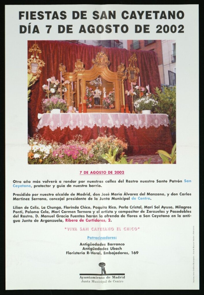 Miniatura de Fiestas de San Cayetano. Día 7 de agosto de 2002. Junta municipal de Centro. Ofrenda de flores.