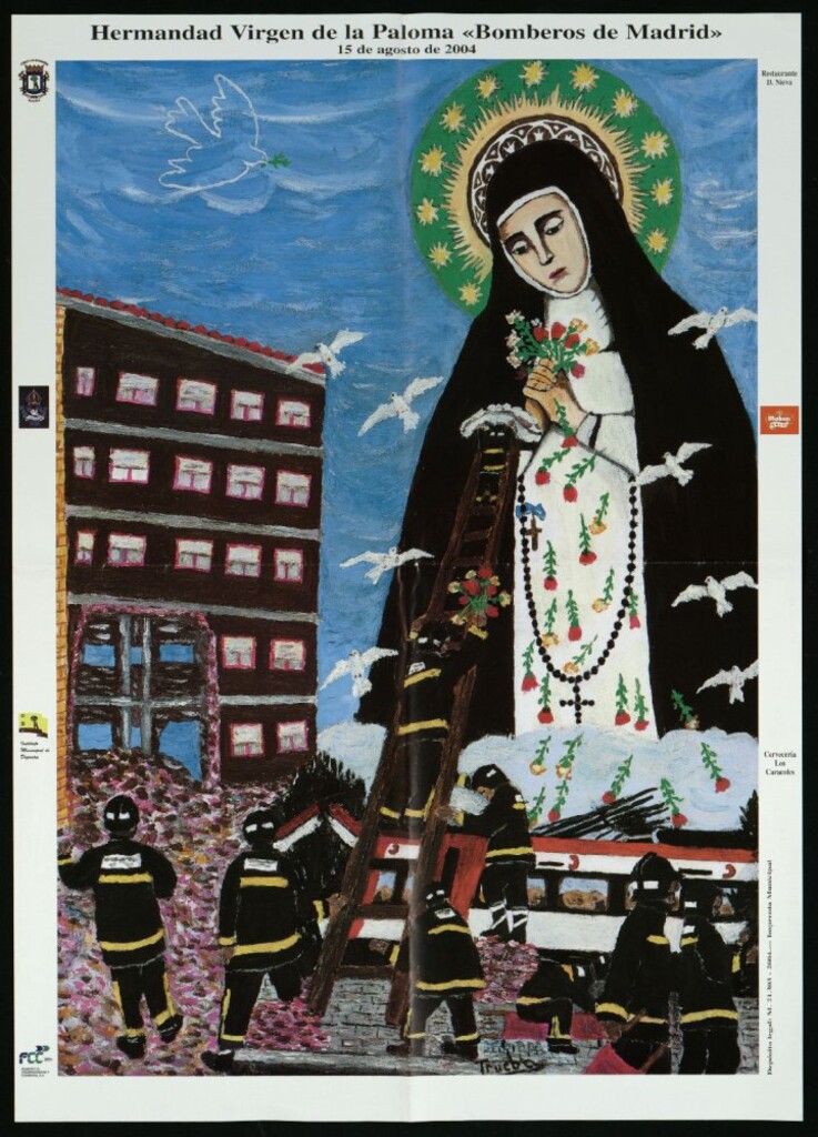 Miniatura de Hermandad Virgen de la Paloma «Bomberos de Madrid». 15 de agosto de 2004