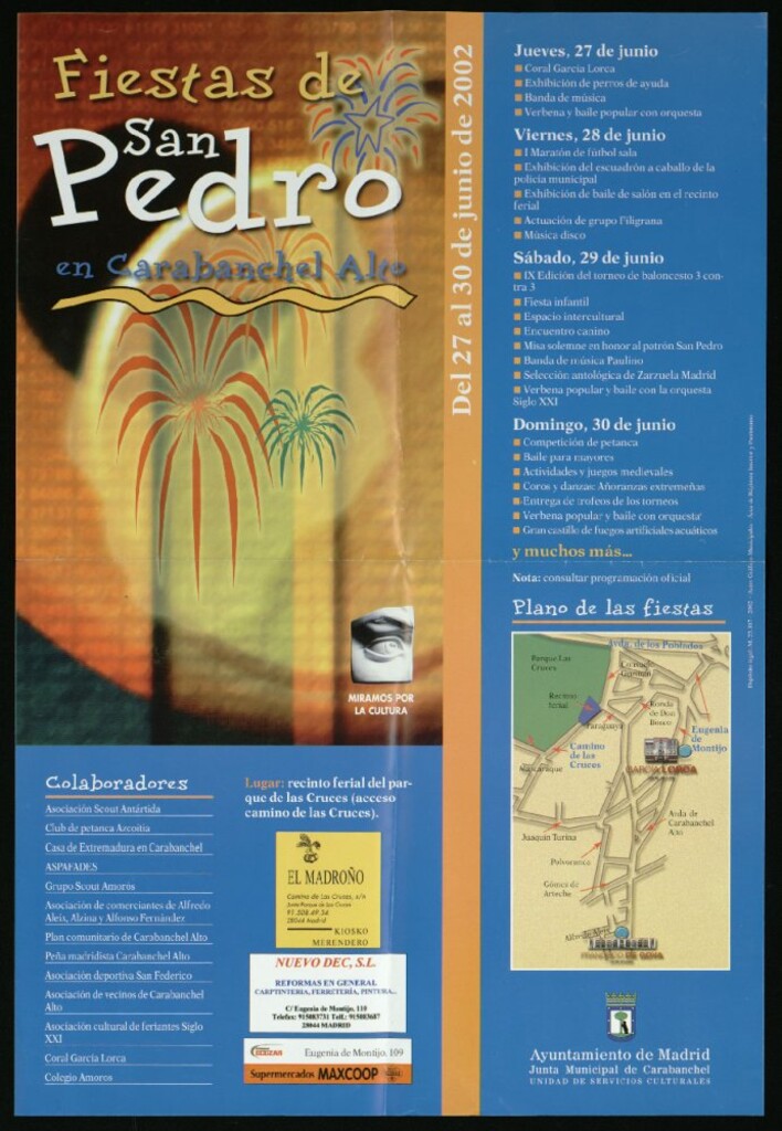 Miniatura de Fiestas de San Pedro en Carabanchel alto. Del 27 al 30 de junio de 2002. Recinto ferial del Parque de las Cruces. (Programa)