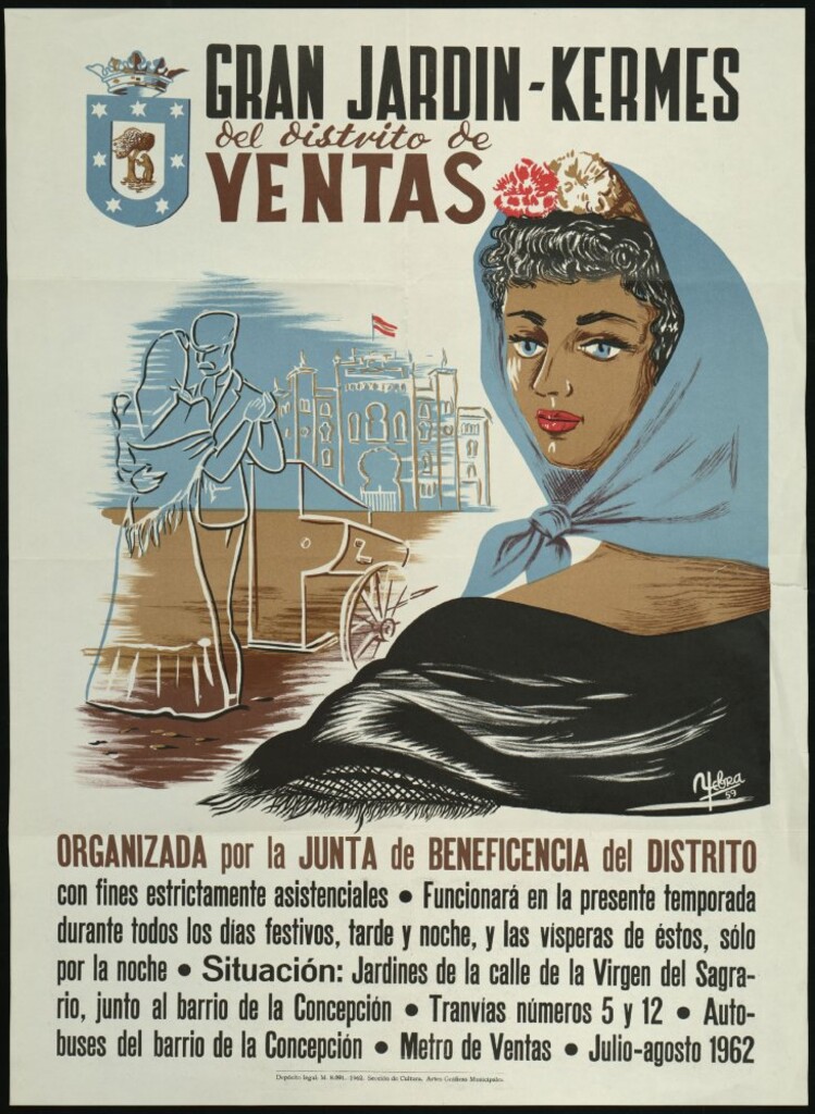 Miniatura de Gran Jardín-Kermés del distrito de Ventas. Organizada por la junta de beneficencia del distito, julio-agosto 1962