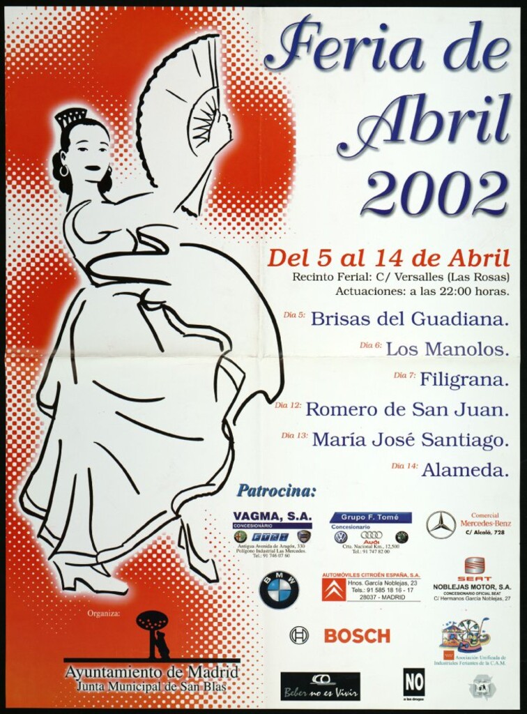 Miniatura de Feria de abril 2002. Del 5 al 14 de abril. Recinto ferial calle Versalles. (Programa)