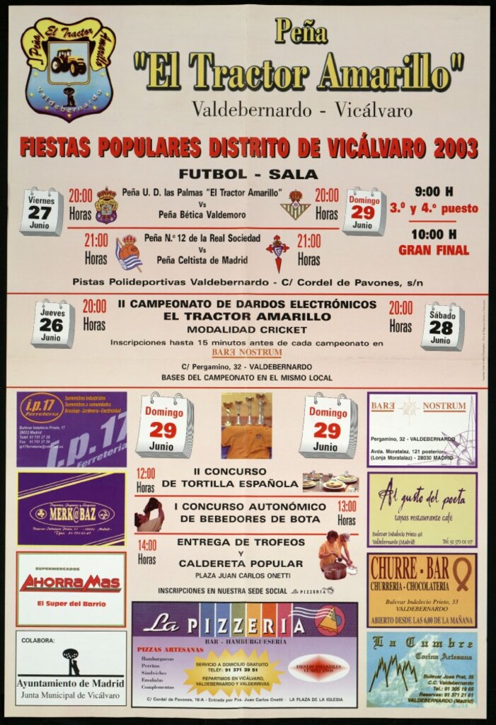 Miniatura de Fiestas populares distrito de Vicálvaro 2003. Peña «El tractor amarillo». Valdebernardo-Vicálvaro