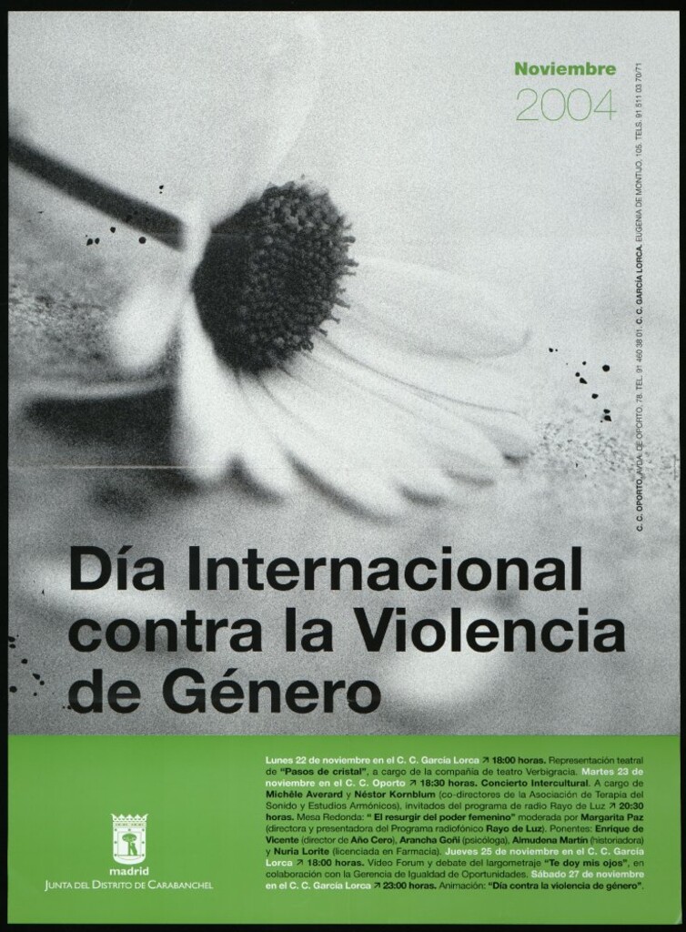 Miniatura de Día internacional contra la violencia de género. Noviembre 2004. C.C. Oporto, C.C. García Lorca (Programa)