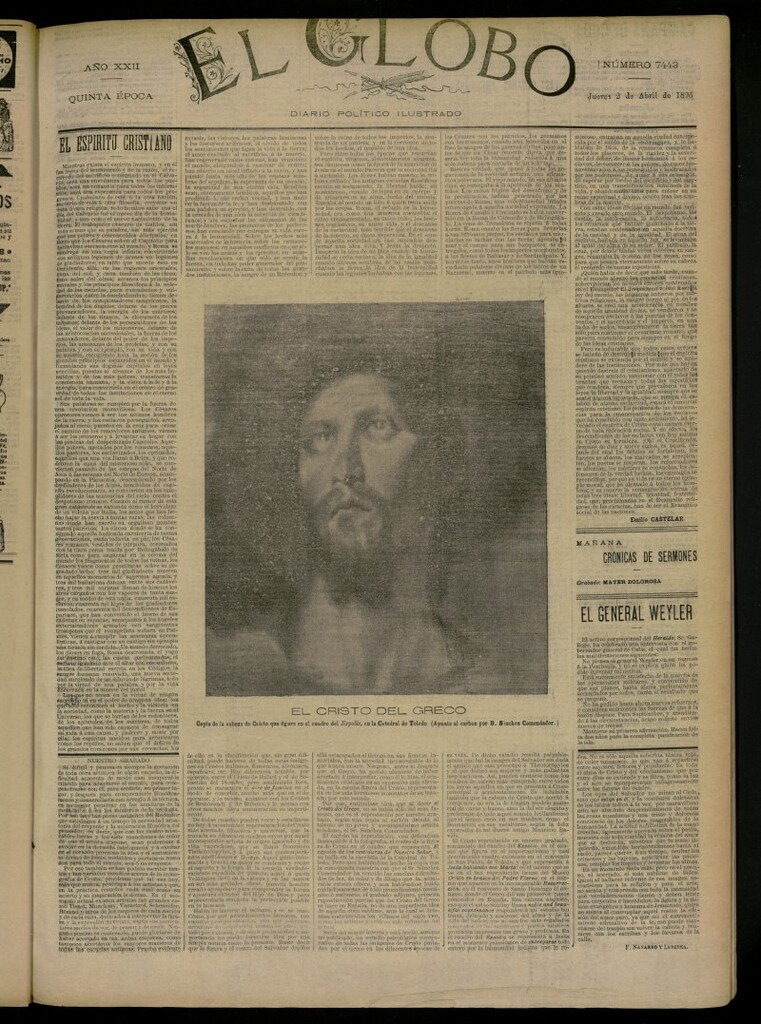 Miniatura de El Globo : diario ilustrado del 2 de abril de 1896, nº 7443
