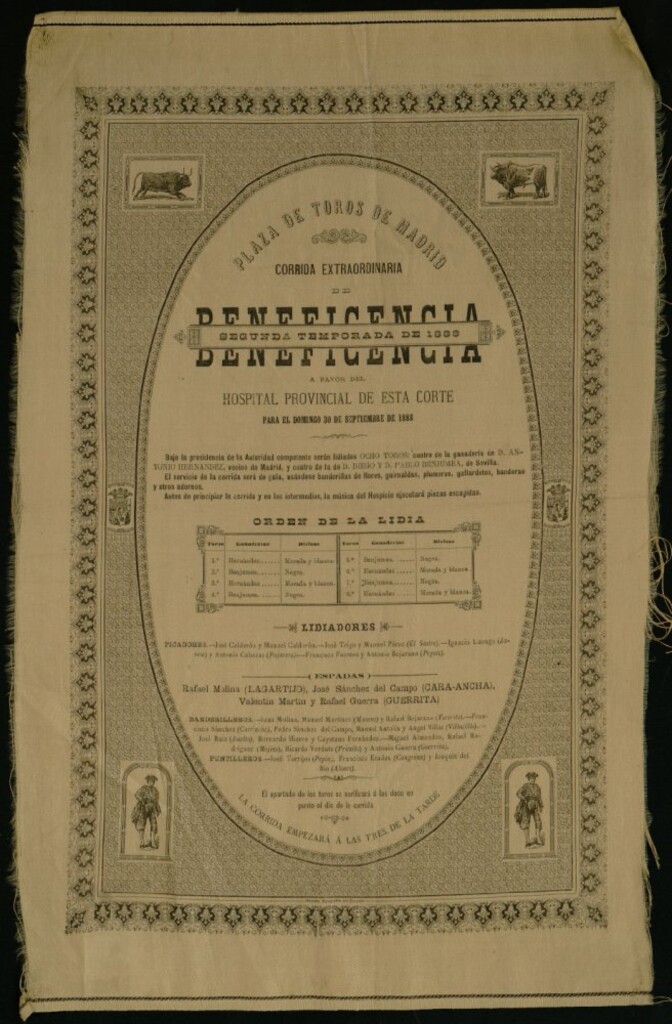 Miniatura de Corrida de toros celebrada el día 30 de septiembre de 1888