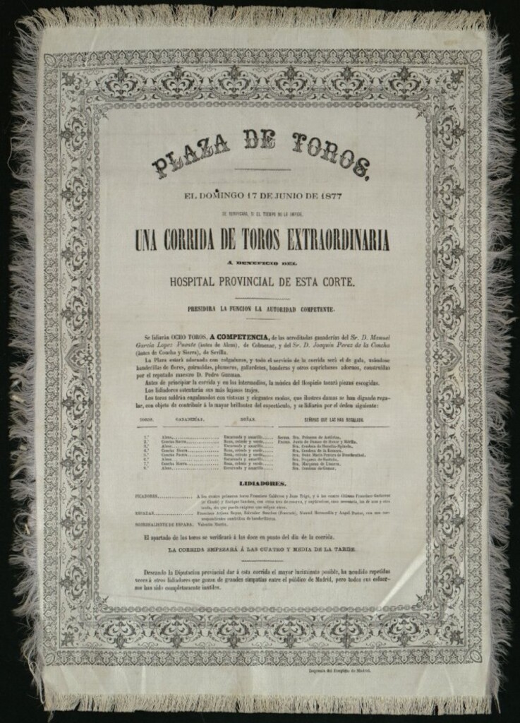 Miniatura de Corrida de toros celebrada el día 17 de junio de 1877