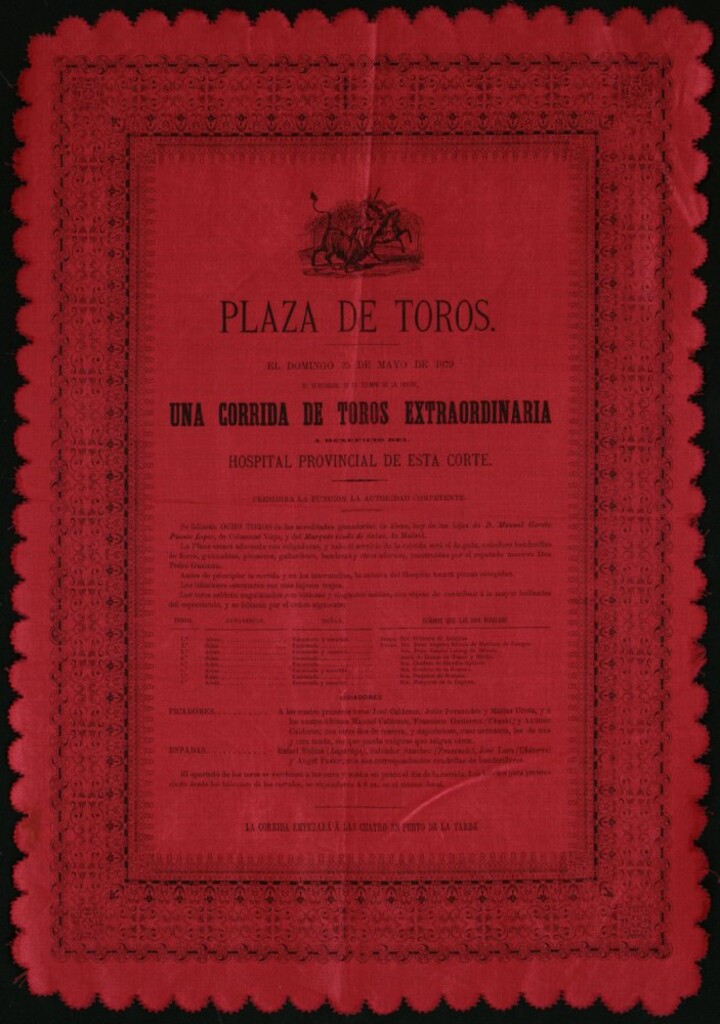 Miniatura de Corrida de toros celebrada el día 25 de mayo de 1879
