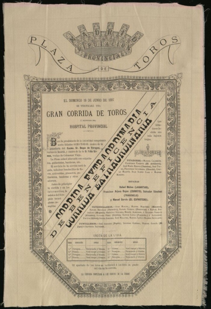 Miniatura de Corrida de toros celebrada el día 19 de junio de 1887