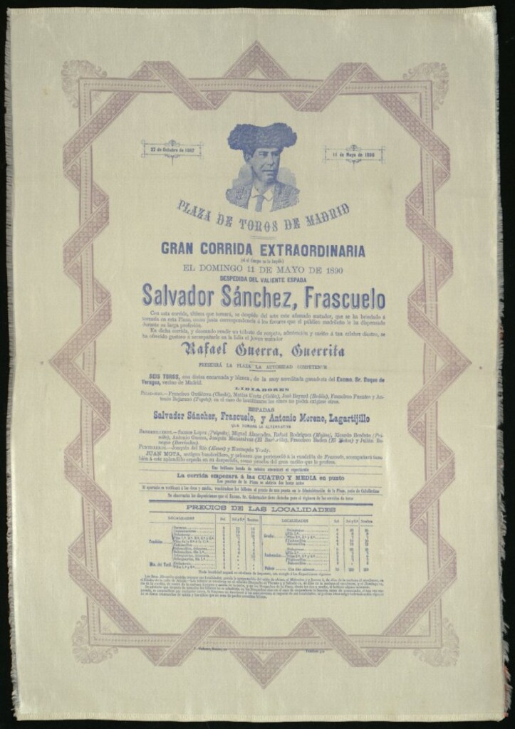 Miniatura de Corrida de toros celebrada el día 12 de mayo de 1890