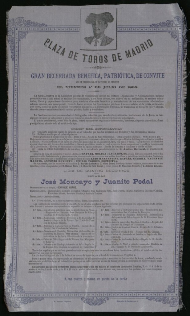Miniatura de Corrida de becerros celebrada el día 1 de julio de 1898