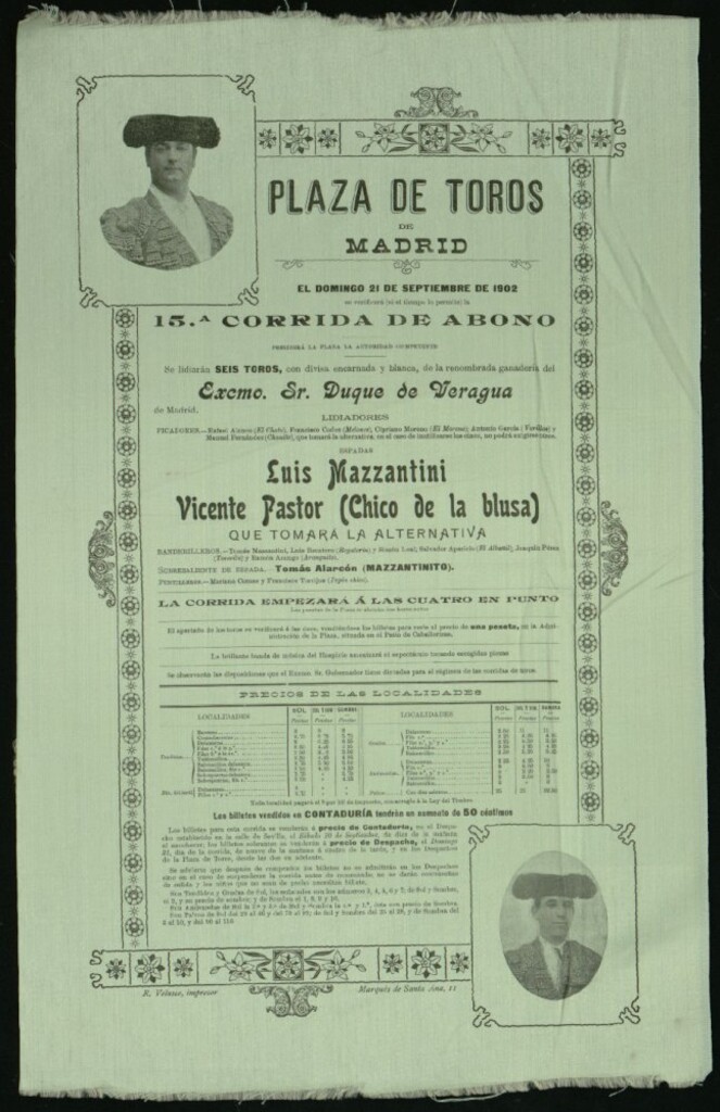 Miniatura de Corrida de toros celebrada el día 21 de septiembre de 1902