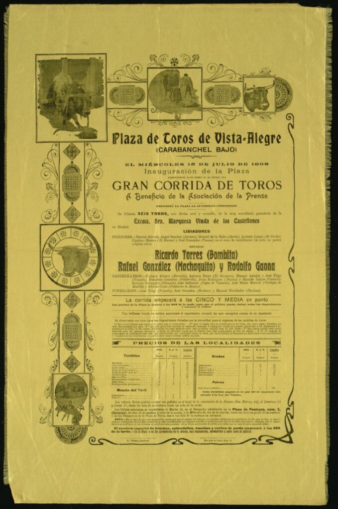Miniatura de Corrida de toros celebrada en Vista Alegre el día 15 de julio de 1908