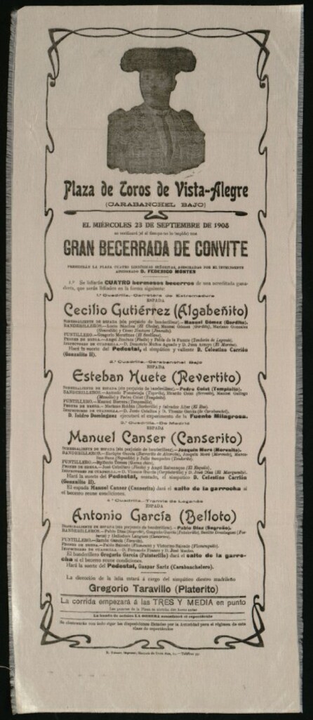 Miniatura de Corrida de toros celebrada en Vista Alegre el día 23 de septiembre de 1908
