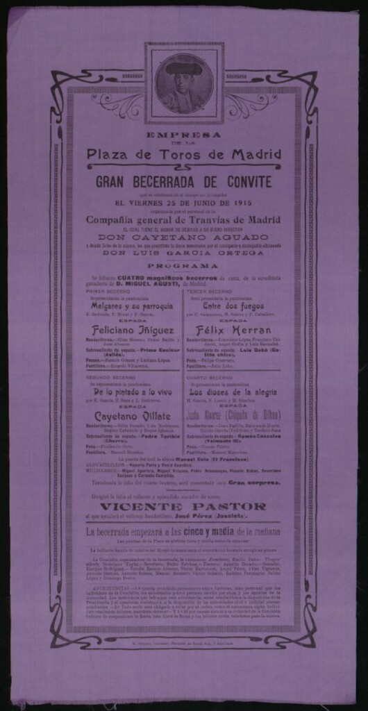 Miniatura de Corrida de toros celebrada el día 25 de junio de 1915