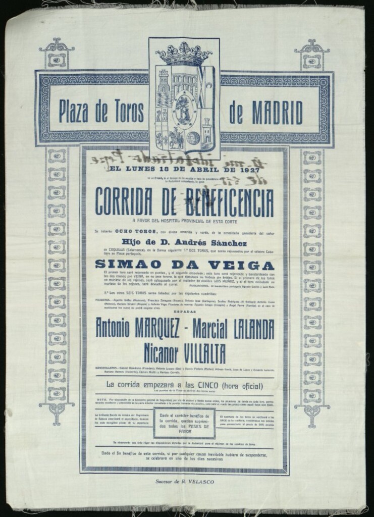 Miniatura de Corrida de toros celebrada el día 18 de abril de 1927