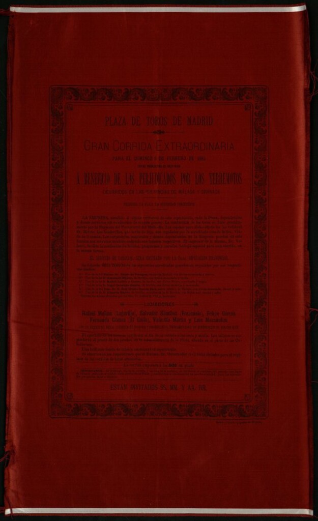 Miniatura de Corrida de toros celebrada el día 8 de febrero de 1885