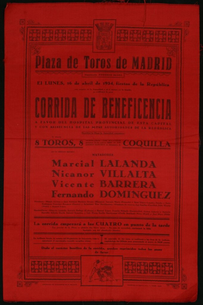 Miniatura de Corrida de toros celebrada el día 16 de abril de 1934
