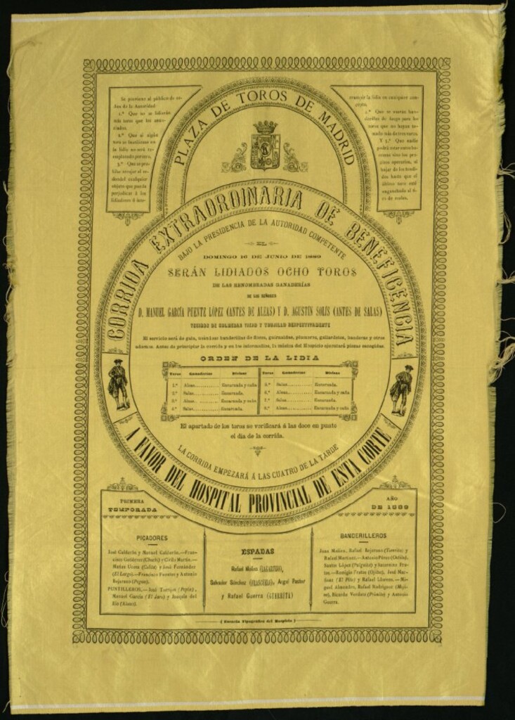 Miniatura de Corrida de toros celebrada el día 16 de junio de 1889
