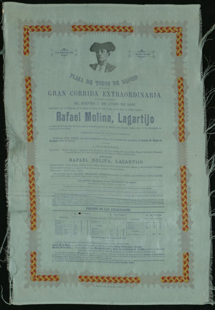 Miniatura de Corrida de toros celebrada el día 1 de junio de 1893