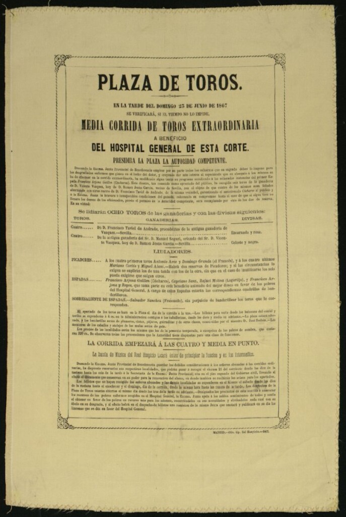 Miniatura de Corrida de toros celebrada el día 23 de junio de 1867