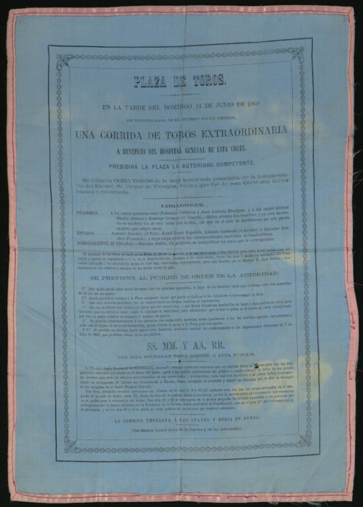 Miniatura de Corrida de toros celebrada el día 14 de junio de 1868