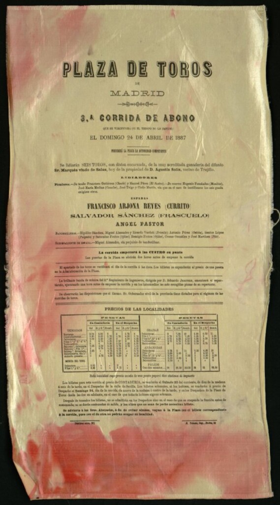 Miniatura de Corrida de toros celebrada el día 24 de abril de 1887