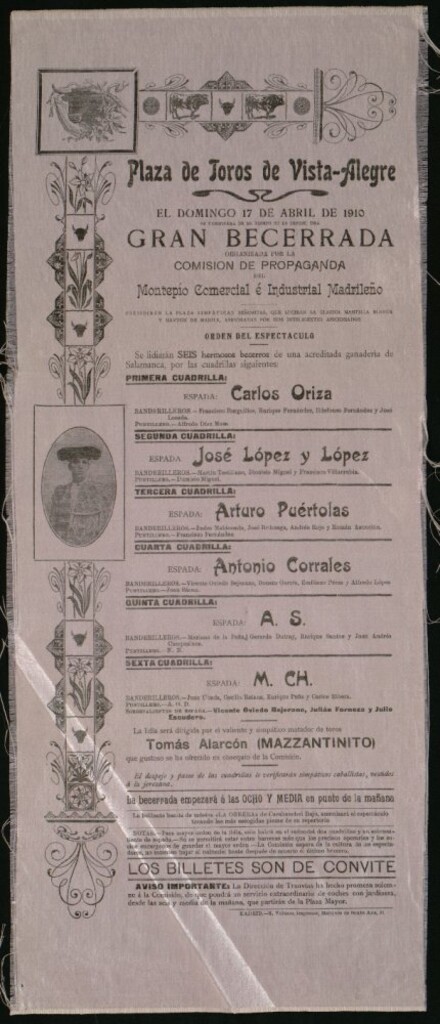 Miniatura de Corrida de becerros celebrada en Vista Alegre el día 17 de abril de 1910