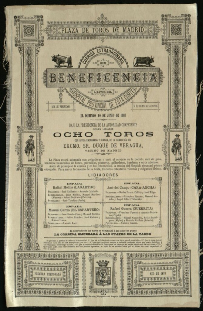 Miniatura de Corrida de toros celebrada el día 10 de junio de 1888