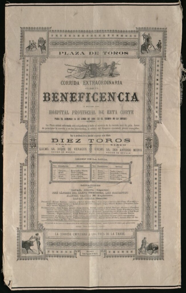 Miniatura de Corrida de toros celebrada el día 14 de junio de 1891