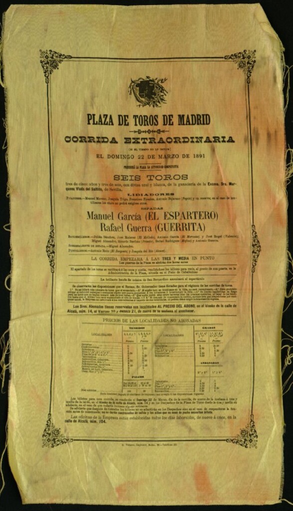 Miniatura de Corrida de toros celebrada el día 22 de marzo de 1891
