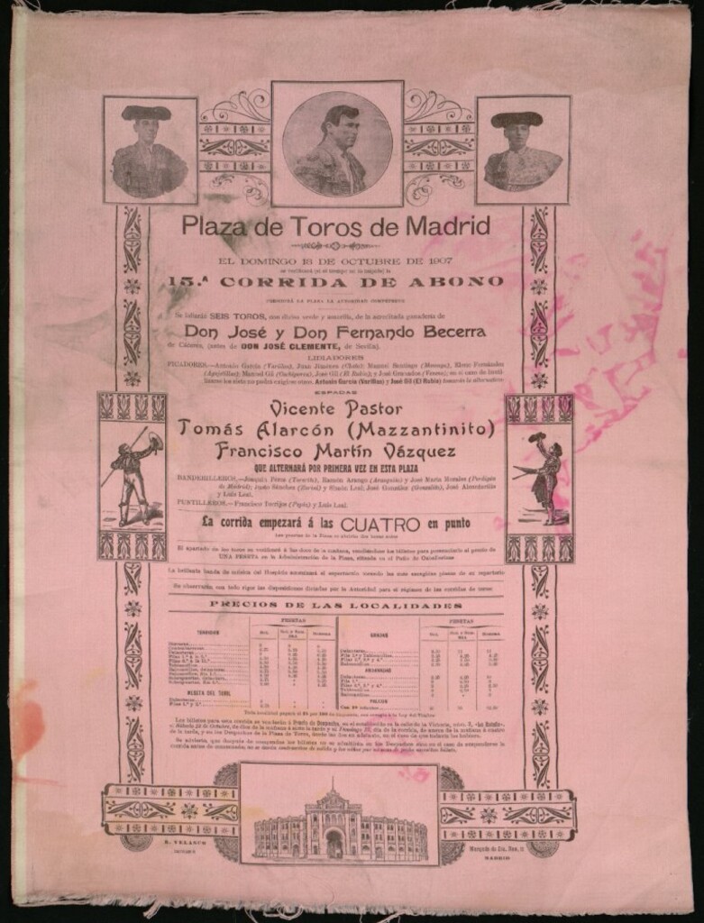 Miniatura de Corrida de toros celebrada el día 13 de octubre de 1907
