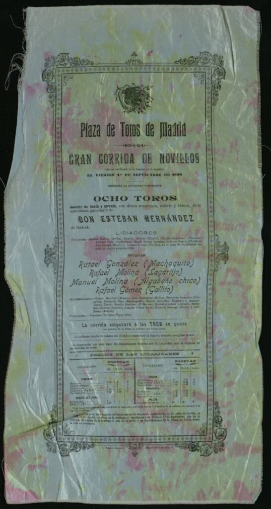 Miniatura de Corrida de novillos celebrada el día 1 de septiembre de 1899