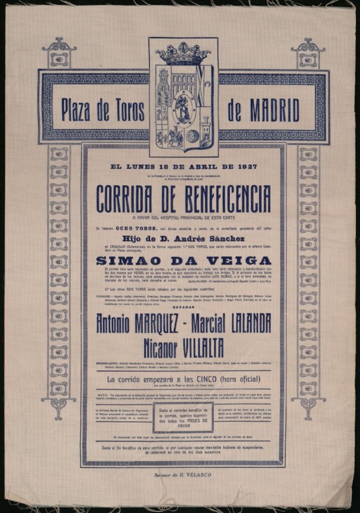Miniatura de Corrida de toros celebrada el día 18 de abril de 1927