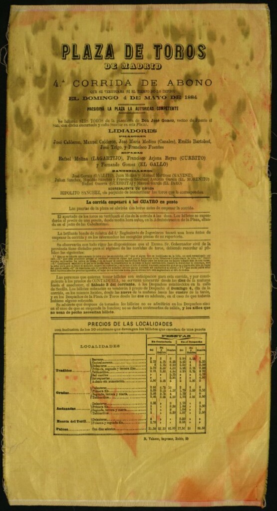 Miniatura de Corrida de toros celebrada el día 4 de mayo de 1884