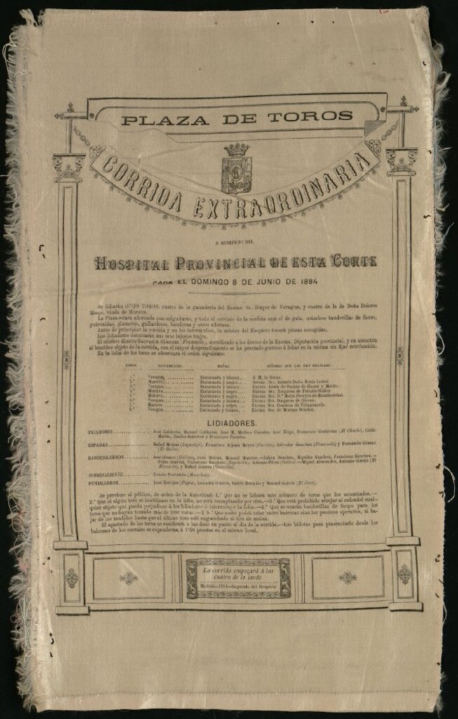 Miniatura de Corrida de toros celebrada el día 8 de junio de 1884
