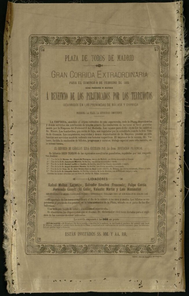 Miniatura de Corrida de toros celebrada el día 8 de febrerode 1885