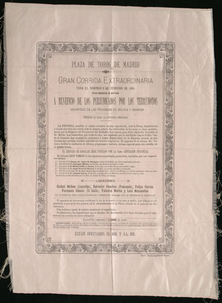 Miniatura de Corrida de toros celebrada el día 8 de febrerode 1885