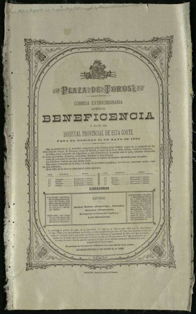 Miniatura de Corrida de toros celebrada el día 31 de mayo de 1885