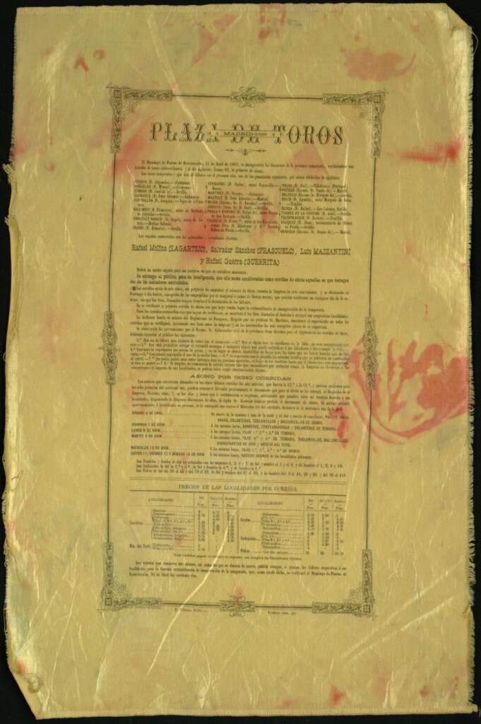 Miniatura de Corrida de toros celebrada el día 21 de abril de 1889