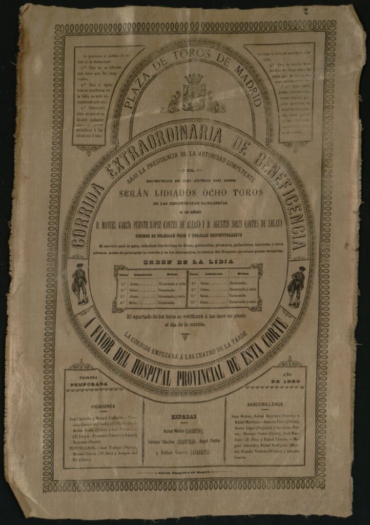 Miniatura de Corrida de toros celebrada el día 16 de junio de 1889