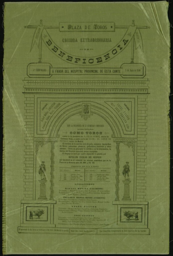 Miniatura de Corrida de Beneficencia celebrada el día 8 de junio de 1890