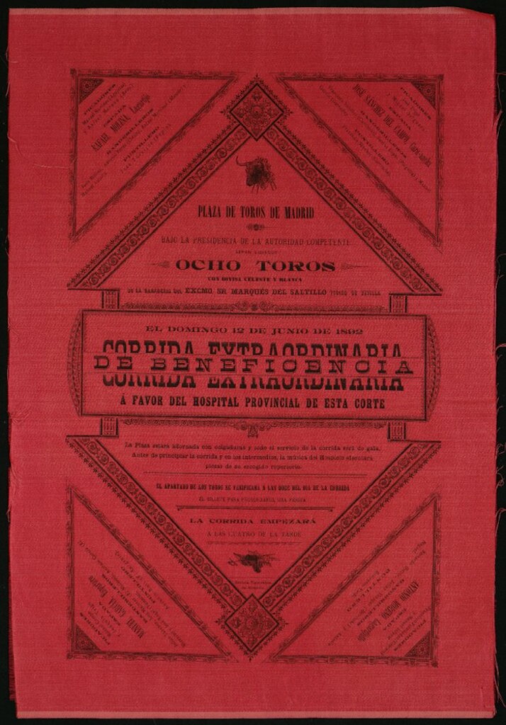 Miniatura de Corrida de Beneficencia celebrada eldía 12 de junio de 1892