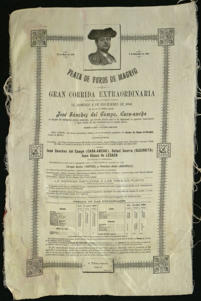 Miniatura de Corrida de toros celebrada el día 4 de noviembre de 1894
