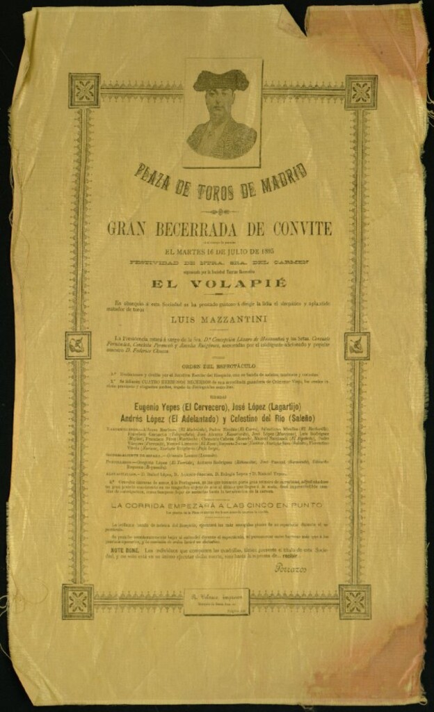 Miniatura de Corrida de toros celebrada el día 16 de julio de 1895