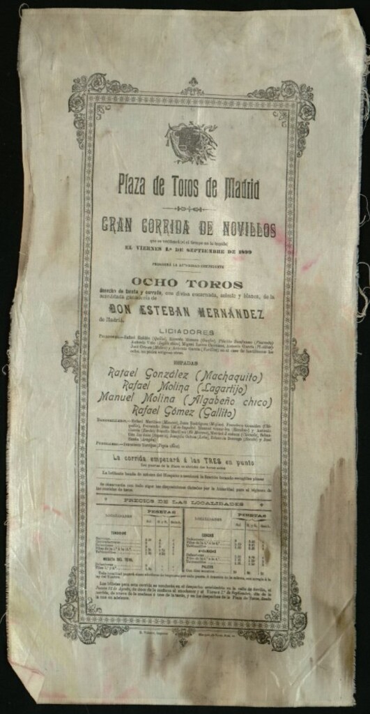 Miniatura de Corrida de novillos celebrada el día 1 de septiembre de 1899