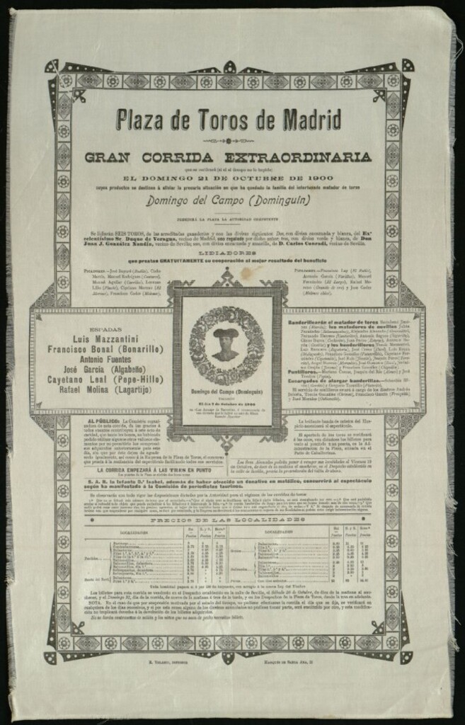 Miniatura de Corrida de toros celebrada el día 21 de octubre de 1900